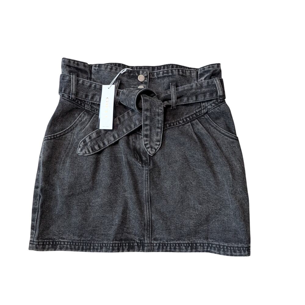 GILLI Black Denim Skirt, stonewashed, streetwear Jean mini skirt, LG;  NWT; NEW